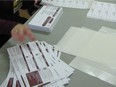 Voter information cards.