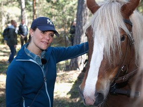 Crown Princess Victoria of Sweden at Hall-Hangvar Nature Reserve on May 4, 2018 in Gotland, Sweden.