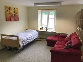 Picture shows a room in Liestal near Basel, Switzerland, where 104-year-old Australian scientist David Goodall plans to end his life on Thursday, May 10, 2018. Swiss law currently allows assisted suicide for anyone who acknowledges in writing that they are taking their lives willingly -- without being forced. The practice is frowned upon by many doctors and others who say it should be reserved for the terminally ill.
