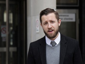 Vice Media reporter Ben Makuch leaves Ontario Superior Court in Toronto on Monday, Feb. 29, 2016. RCMP are trying to force Vice to turn over materials related to interviews Makuch did in 2014 with suspected terrorist, Farah Shirdon, of Calgary.