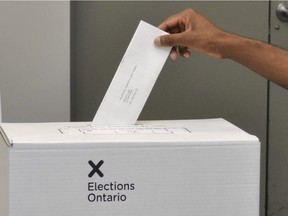 Elections Ontario ballot box.