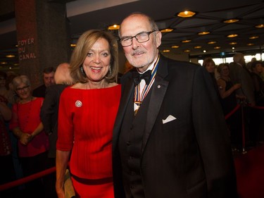 Peter Herrndorf, recipient of the Lifetime Artistic Achievement Award, with his wife, Eva Czigler, on the red carpet.