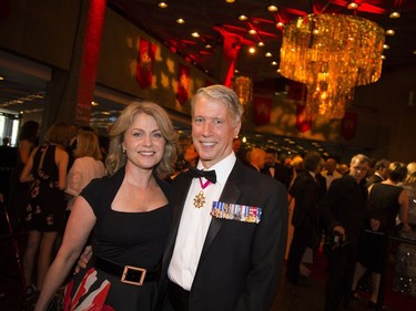 Liberal MP and (Ret'd) Lt.-Gen. Andrew Leslie along with actress Paris Jefferson at the Governor General's Performing Arts Awards Gala.