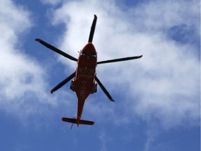 An air ambulance takes off from the Ottawa Hospital Civic Campus