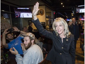 Newly-elected Merrilee Fullerton arrives to Don Cherry's Sports Grill in Kanata after winning the Kanata-Carleton in the Ontario provincial election Thursday, June 7, 2018.