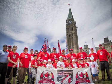 National Little League week kicked off with two teams coming together for a game of T-Ball on the lawn of Parliament Hill Sunday June 10, 2018.  Ashley Fraser/Postmedia