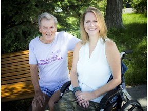 Peter Sharman and his daughter Carol Skinner before the Walk for ALS earlier this month.