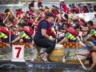 Team BMO makes its way down the river during its race Saturday afternoon.