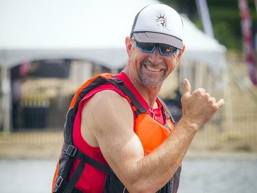 The 25th Annual Tim Hortons Ottawa Dragon Boat Festival took place at Mooney's Bay Park on the Rideau River Sunday June 24, 2018. Bevin Schmidt was all smiles steering a boat Sunday.