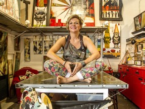Artist Christina Lovisa in her studio.