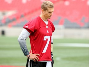 Quarterback Trevor Harris was a less than full participant in Redblacks practice on Thursday, but is expected to be ready for the season opener next week, the team says. Julie Oliver/Postmedia