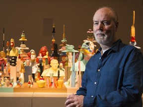 Celebrated Canadian novelist and artist, Douglas Coupland, unveied his latest work The National Portrait at the Ottawa Art Gallery. June 28, 2018. Errol McGihon/Postmedia