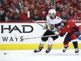 Alex Tuch (89) of the Golden Knights is defended by Michal Kempny of the Capitals during the first period of Game 3 of the Stanley Cup final in Washington on Saturday night.