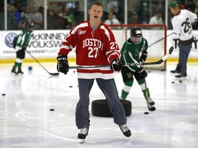 Brady Tkachuk participates in Thursday's Top Prospects Youth Hockey Clinic ahead of the 2018 NHL draft in Dallas.