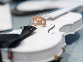 A prototype of a 3D-printed violin. Eight similar stringed instruments will be included in Ottawa Symphony Orchestra's first concert of the season.