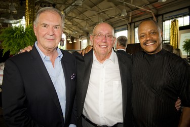 From left, former Rough Riders Bob McKeown, Doug Specht and Stephan Jones.