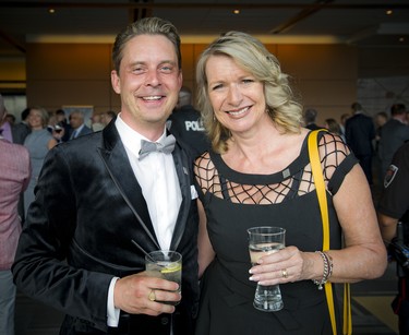 Ringside announcer Derick Fage with his wife, Monika Palitza-Fage.