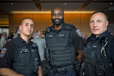 From left, Ottawa Police Service members Luis Quintanilla, Adrian Benjamin and Andrew Milton.