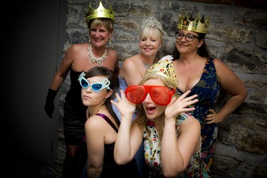 Clockwise, from upper left, Deborah Smith, Kathy Godding, Lee Bushey, Meredith Blogg and Laura Lyons, friends who gathered in the selfie booth for a photo shoot.