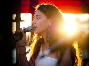 Isabella Nicole, a 14-year-old singer and songwriter from Ottawa, performed on Thursday night.