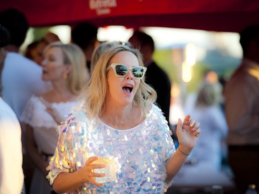 Henrietta Southam dances to the live music Thursday night.