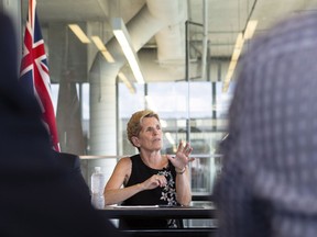 Ontario Liberal Party Leader Kathleen Wynne speaks to students at the University of Waterloo during a campaign stop on Friday, June 1, 2018.