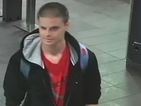 Police awant to identify this man, suspected of sucker-punching a man with a guide dog in a Robertson Road restaurant.