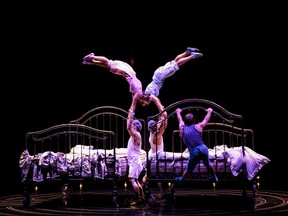 Acrobats in the Cirque du Soleil production Corteo