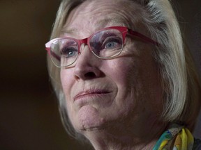 Crown-Indigenous Relations and Northern Affairs Minister Carolyn Bennett speaks during a news conference on Parliament Hill in Ottawa on October 6, 2017. The federal government should have better planned for its event marking the ten-year anniversary of its apology to survivors of residential schools so more survivors could attend, survivors say.