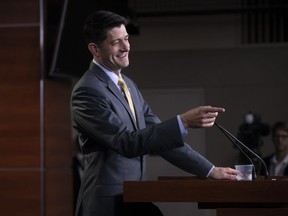 Speaker of the House Paul Ryan, R-Wis., meets with reporters before a House showdown on immigration, at the Capitol in Washington, Thursday, June 21, 2018.