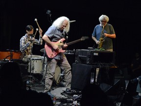 Sun of Goldfinger - drummer Ches Smith, guitarist David Torn and saxophonist Tim Berne - at the 2018 TD Ottawa Jazz Festival