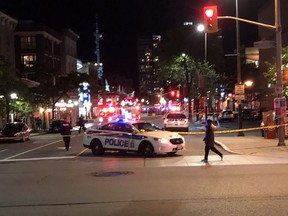 Police block off streets in the ByWard Market on Tuesday, June 5, 2018, because of a natural gas leak. Matthew Purcell photo