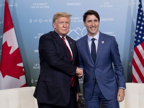 Prime Minister Justin Trudeau meets with U.S. President Donald Trump at the G7 leaders summit in La Malbaie, Que. on June 8. By the end of the summit, things were unravelling quickly.