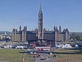 Canada Day preparations continue on Parliament Hill.