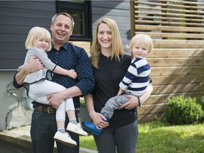 Architect Erin Duncan, shown with husband, Luc Turgeon, and children Rosa, 4, and Arlo, 2, says the transformation of their home has been an ongoing process, which they’ve tailored to their needs, style and budget.