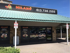 Shots were fired inside the Milano Pizzeria at Hunt Club Road and Bank Street, Saturday night. June 9, 2018.