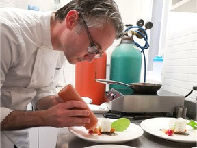 Award-winning Ottawa chef Marc Lepine plates a dish.