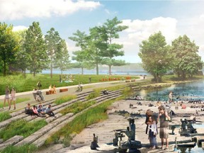 The National Capital Commission on June 21, 2018 released drawings of its vision for a new Ottawa River south shoreline park between Mud Lake and LeBreton Flats.