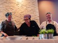 Lora Kirk, Lynn Crawford and Michael Blackie at the Three chefs one dinner event at Next in Stittsville. Credit: SNAPHappy Ottawa