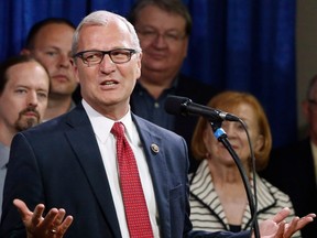 In this May 26, 2016, file photo, North Dakota state Rep. Kevin Cramer, R-N.D, speaks in Bismarck, N.D.