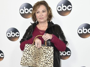 FILE - In this Jan. 8, 2018 file photo, Roseanne Barr attends the ABC All-Star Party arrivals during the Disney/ABC Television Critics Association Winter Press Tour in Pasadena, Calif. Barr is blaming a racist tweet that got her hit show canceled on the insomnia medication Ambien, prompting its maker to respond that "racism is not a known side effect."