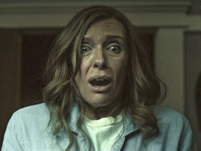 This image released by A24 shows Toni Collette in a scene from "Hereditary." (A24 via AP)