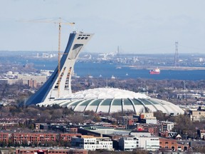 The Olympic Stadium in Montreal. Also known as the Big O. Also known as the Big Owe.