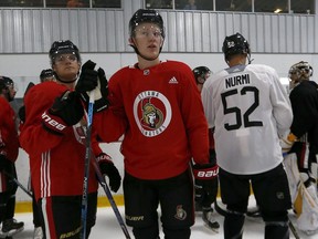 Brady Tkachuk, seen at development camp this week, will be among the prospects taking part in Friday night's scrimmage.