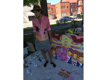 Artist Ricky Kruger holds an art in the park session in Dundonald Park on Somerset Street.
