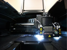 A 3D printer is seen making a jaw used for a digital surgical planning technique for recostructive jaw surgery at the Institute for Reconstructive Sciences in Medicine in Edmonton.