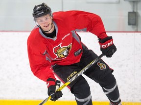 Markus Nurmi skates during a Senators development camp drill on this past week.  Wayne Cuddington/Postmedia