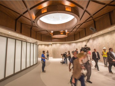 Open space to be used as needed as the media gets a tour of the West Block on Parliament Hill to observe the construction as it begins to near the end and Members of Parliament will begin sitting in the new House of Commons sometime in January 2019. Photo by Wayne Cuddington/ Postmedia