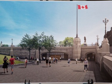 Architectural renderings of what the merger between the Centre Block and West Block will look like. Media took a tour of the West Block on Parliament Hill to observe the construction as it begins to near the end and Members of Parliament will begin sitting in the new House of Commons sometime in January 2019. Handout Photo