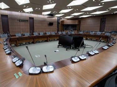 A committee room, located 45 feet underground, is seen during a media tour of the renovated West Block on Parliament Hill in Ottawa on Friday, June 15, 2018.